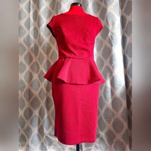 Mossimo Supply Co. Red Peplum Midi Dress